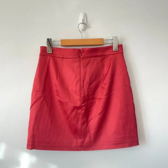 Aritzia Wilfred Satin Patio Mini Skirt Rosy Red Size  6 - Picture 8 of 10
